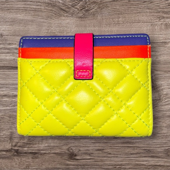 Kurt Geiger Quilted Neon Card Holder - Picture 2 of 3